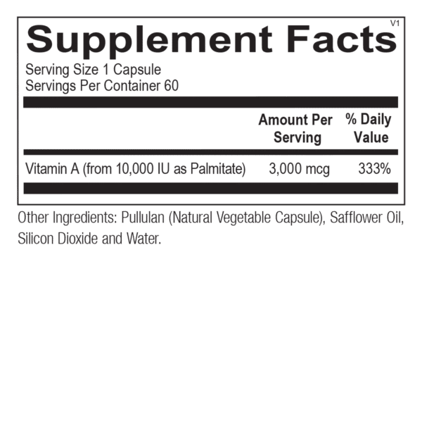 Vitamin A 10,000 IU - 60 Capsules - Image 2