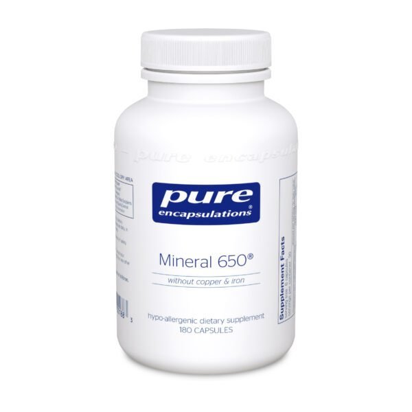 Mineral 650 W/O Cu & Fe 180 Capsules