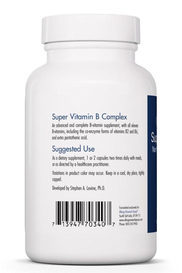 Super Vitamin B Complex 120 Vegetarian Capsules - Image 2